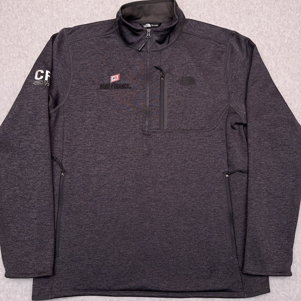 The North Face Skyline 1/2‎ Zip Fleece Men's Large Gray Mock Neck Embroidered